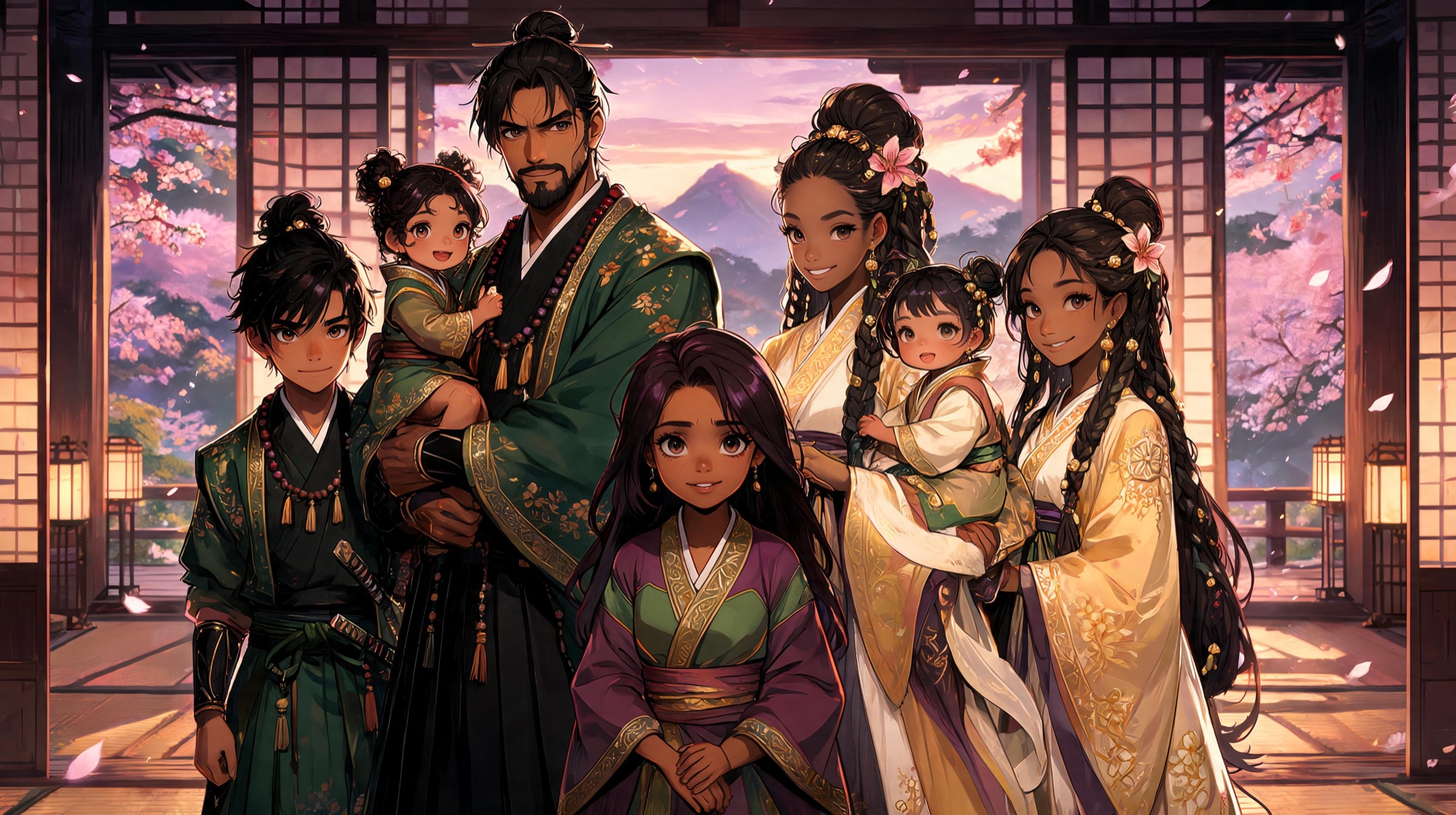 Katsumi family and supporting cast artwork